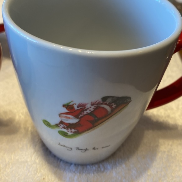 Oneida Christmas mugs. Little St Nick Debbie Taylor Kerman. NWOT set of 4 - Picture 2 of 6